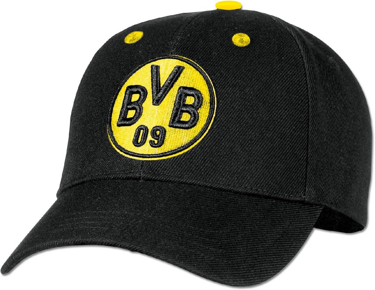 Zwarte Gele Pet voor Heren - FC Voetbal Fan Baseball Cap