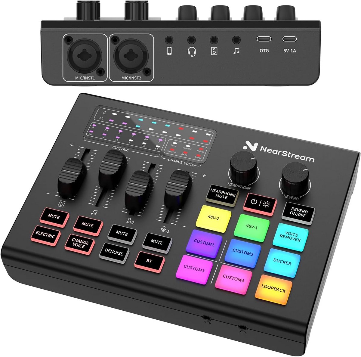 Professionele Audio Mixer en Microfoonvoorversterker met XLR Ingangen en Effecten