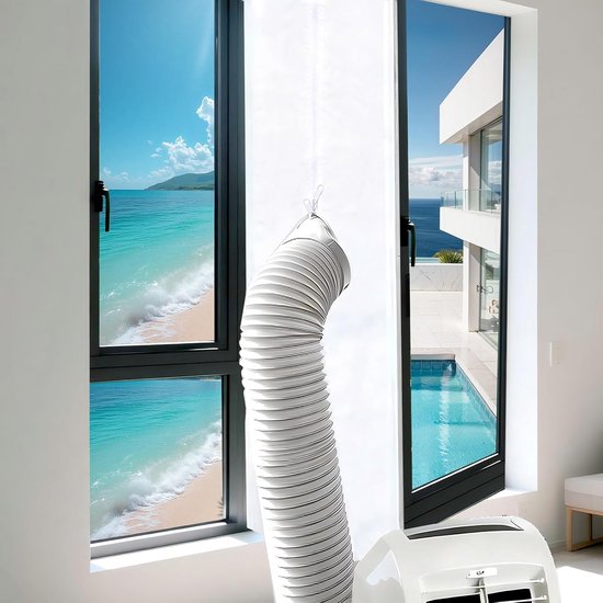 Universele raamafdichting 400 cm waterdicht UV-bestendig voor mobiele airco wasdroger afvoerslang