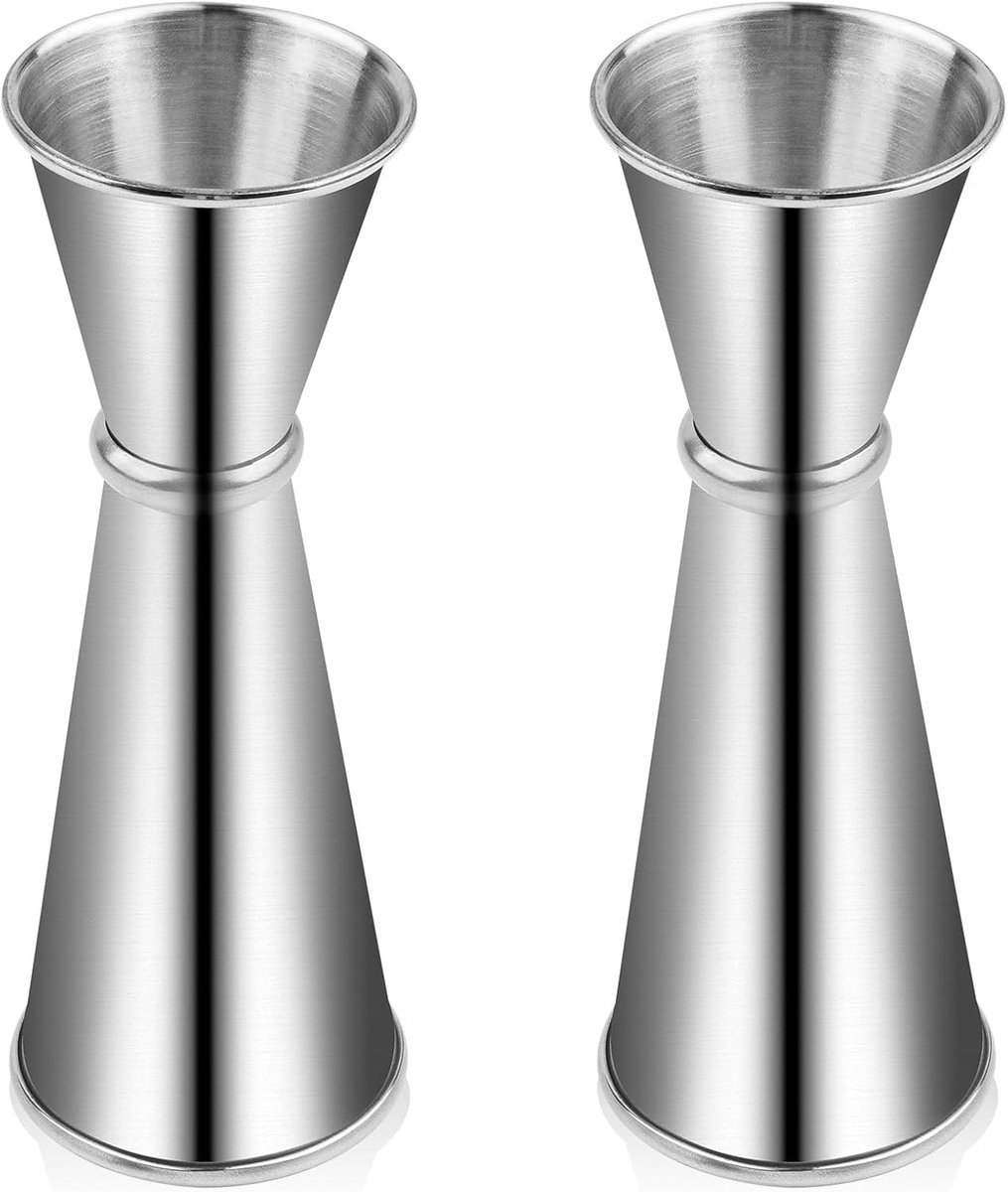 2x Cocktail Maatbeker RVS Nauwkeurig Schenken voor Barbenodigdheden