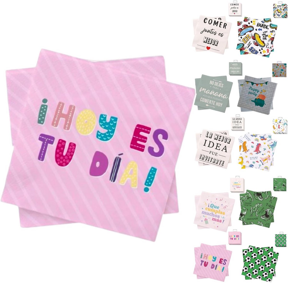 Set van 40 Papieren Servetten 33x33 cm Kleurrijk en Feestelijk