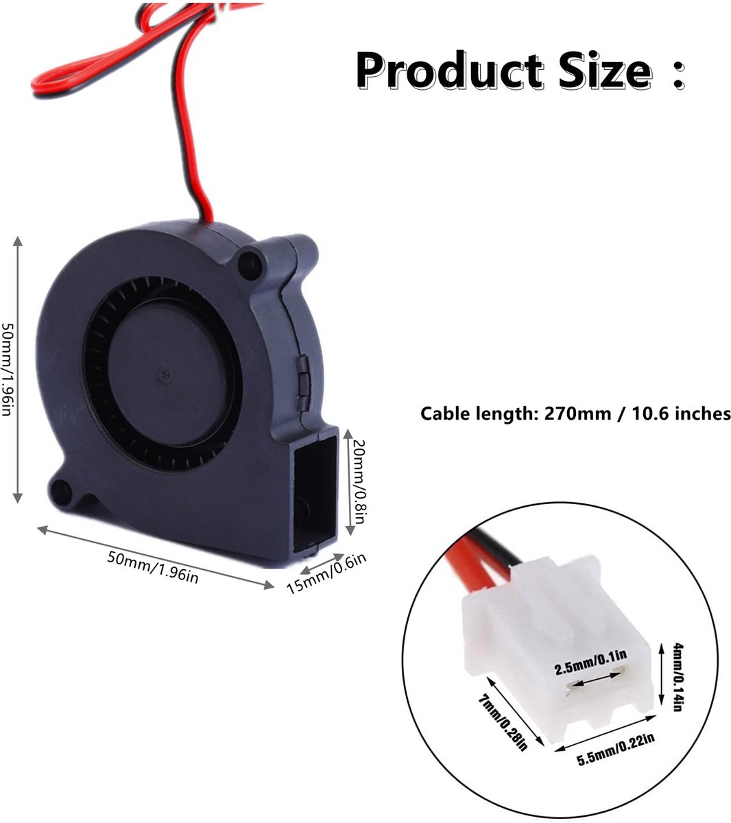 Set van 2x 12V 50mm Koelventilator met Hydraulisch Lager voor 3D Printer en Elektronische Apparatuur