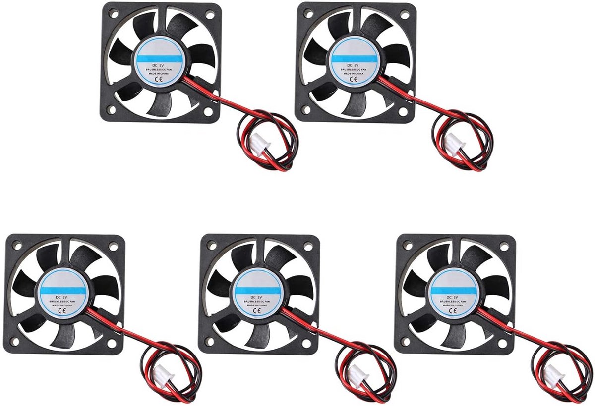5 Stuks 50x50x10mm 5V Stille Koelventilator voor 3D Printer met 2 Pinnen