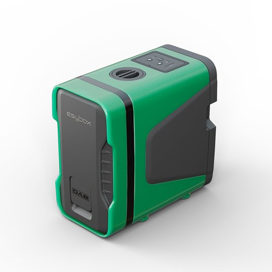 Groene en zwarte DAB Esybox met display bovenaan.