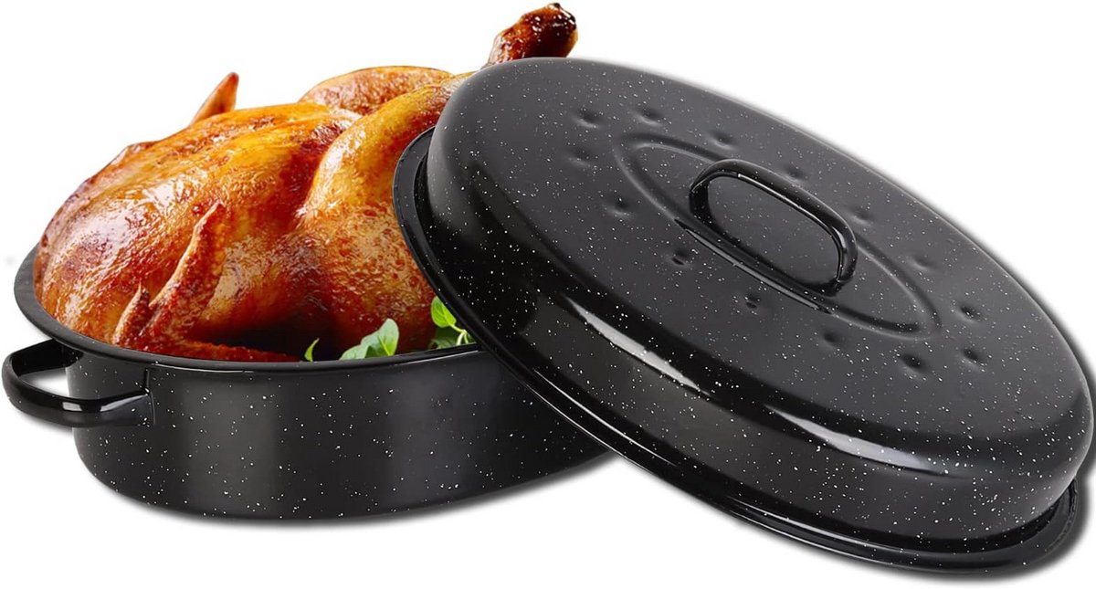 Grote Ovenschaal met Deksel voor Kalkoen en Kip