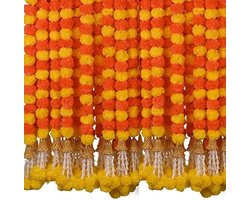 Kunstmatige Goudsbloem Slingers met Bel en Rajnigandha 5 Stuks voor Feest en Decoratie