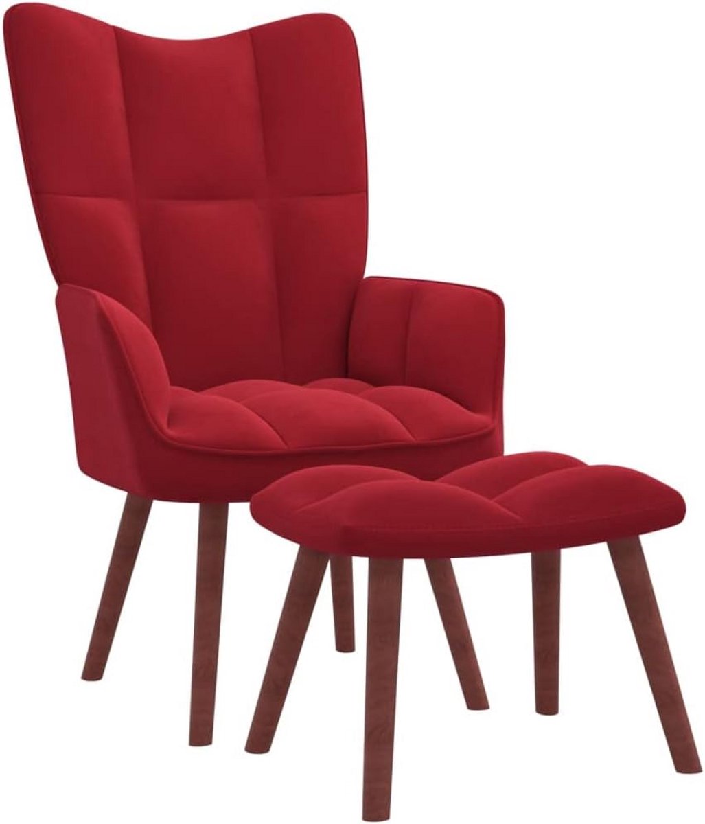 Comfortabele Relaxfauteuil met Voetenbankje Fluweel Trendy Kleuren