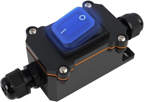 Waterdichte Inline Tuimelschakelaar IP66 met Blauwe LED Indicatie voor