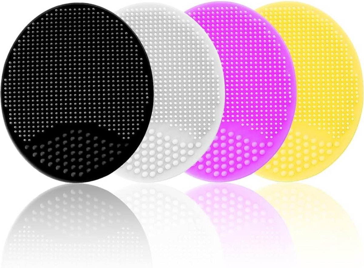 Zachte Siliconen Gezichtsborstel Set (4 Stuks) - Diepe Reiniging & Exfoliatie
