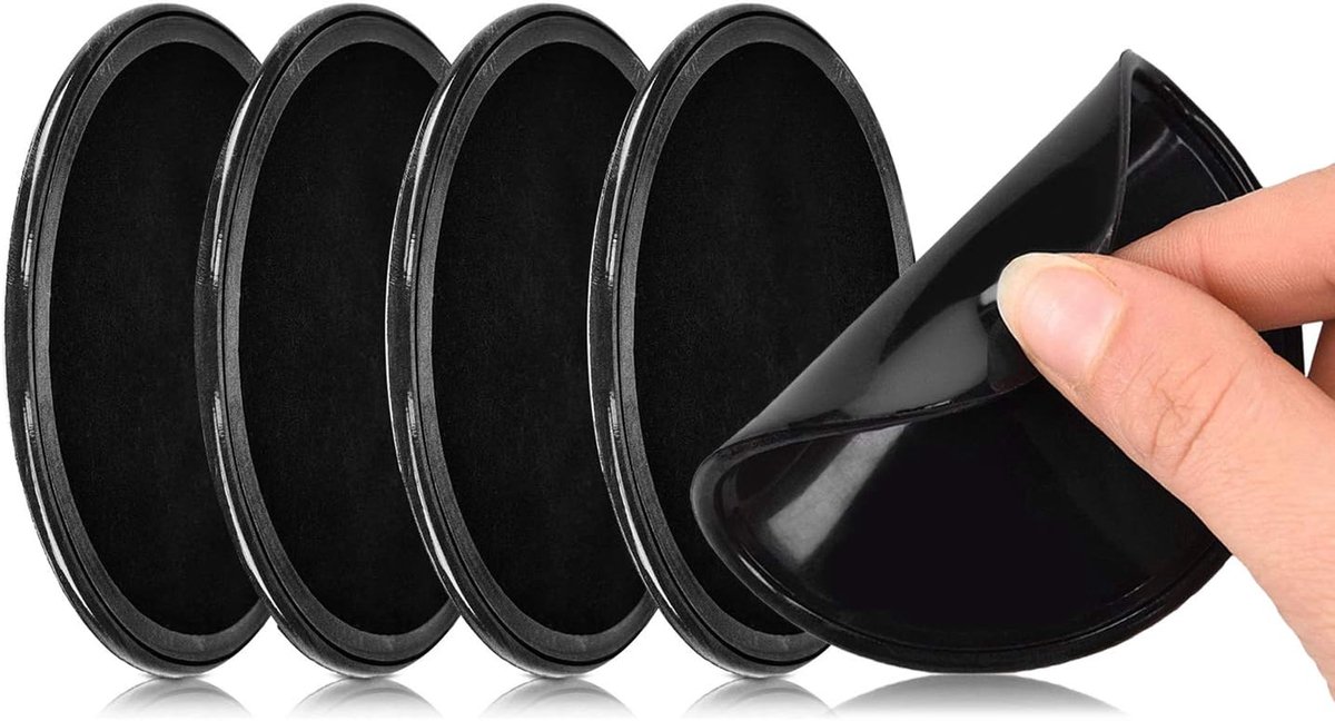 Antislip Pads - Kleefpads Gel - Auto Dashboard - Herbruikbaar Zonder Lijm - 8cm Diameter - Zwart