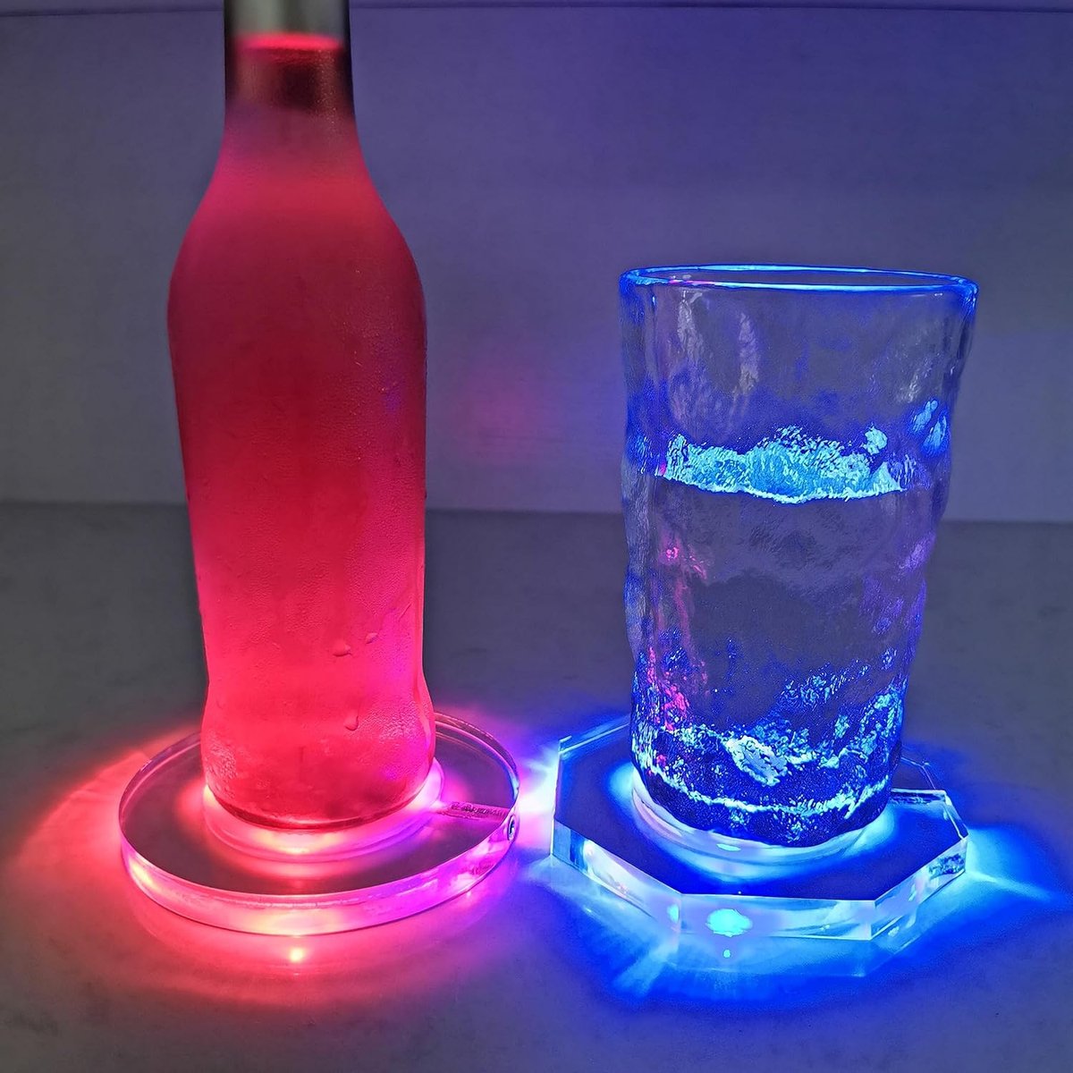 Led Onderzetter - Verlichte Mat - Bar Verlichting - Oplaadbaar 6 Modi - 10x10cm - RGB