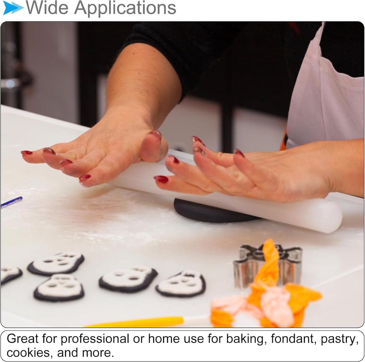 Deegroller Fondant - Bakbenodigdheid - Taart Decoreren - Antiaanbaklaag - 33 cm Lengte - Wit