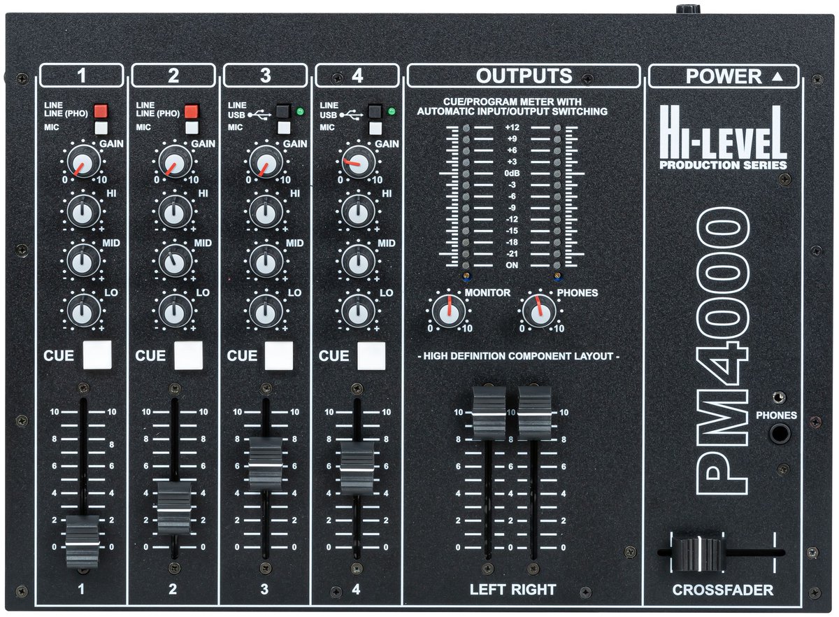 Hi-Level PM4000 USB - DJ Mixer