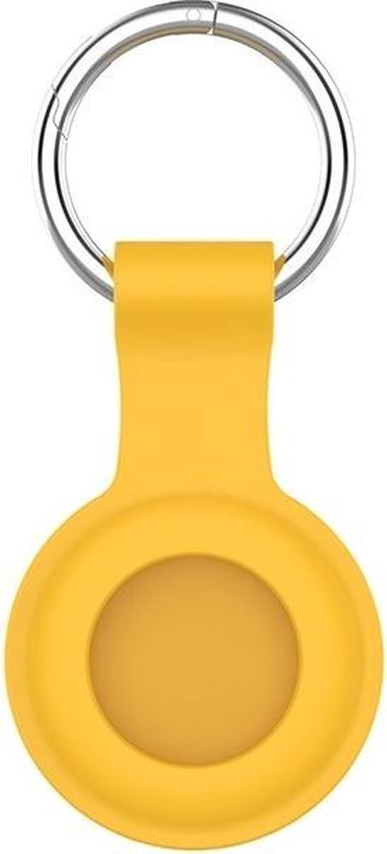 Jumada's Sleutelhanger Geschikt voor Apple AirTag (2) - Beschermende Siliconen Houder & Hoesje - Geel