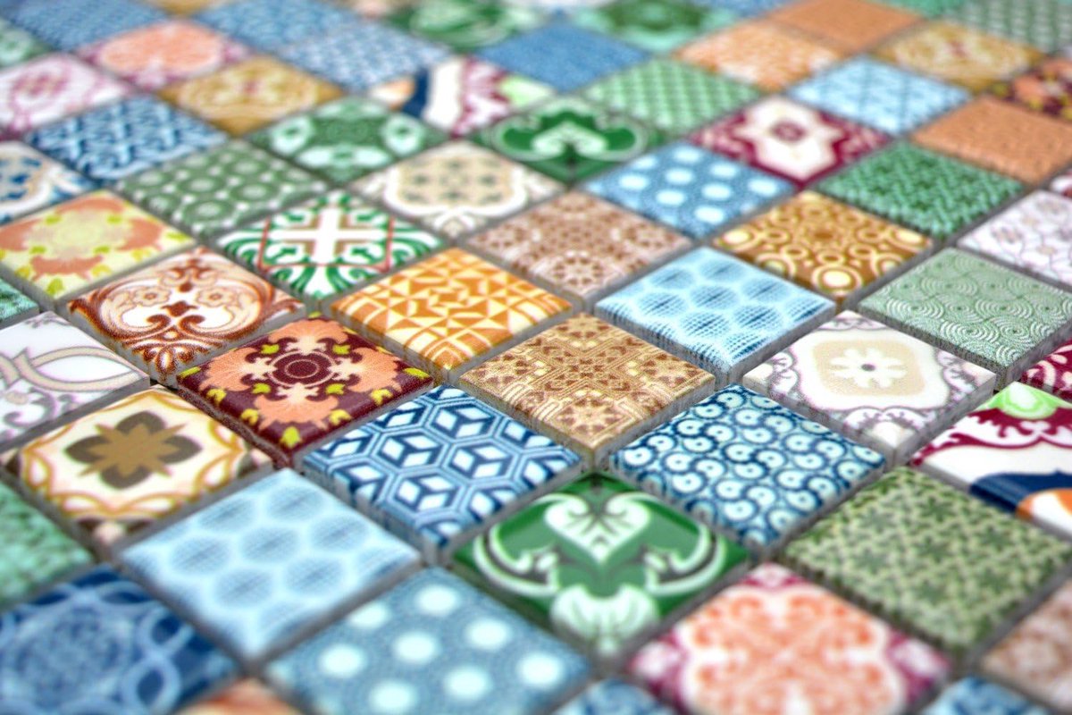 Retro Mozaïek Tegels - Keramische Tegels - Wanddecoratie Badkamer - Waterbestendig Mat - 23x23x5 mm - Meerdere Kleuren