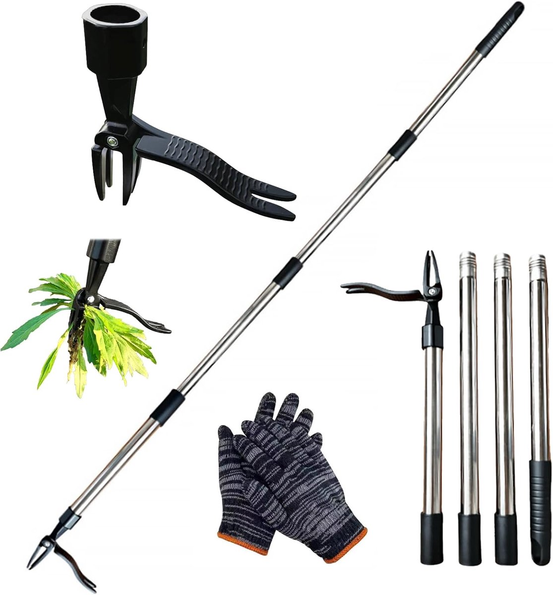 Onkruidtrekker - Wieden Tool - Staand Tuinieren - Modulair Ontwerp - 147cm Lengte