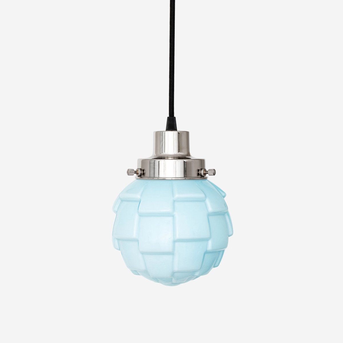 Coloured by Art Hanglamp aan snoer Bretagne Misty 20's Nikkel - Art Deco Trade Zachtblauw