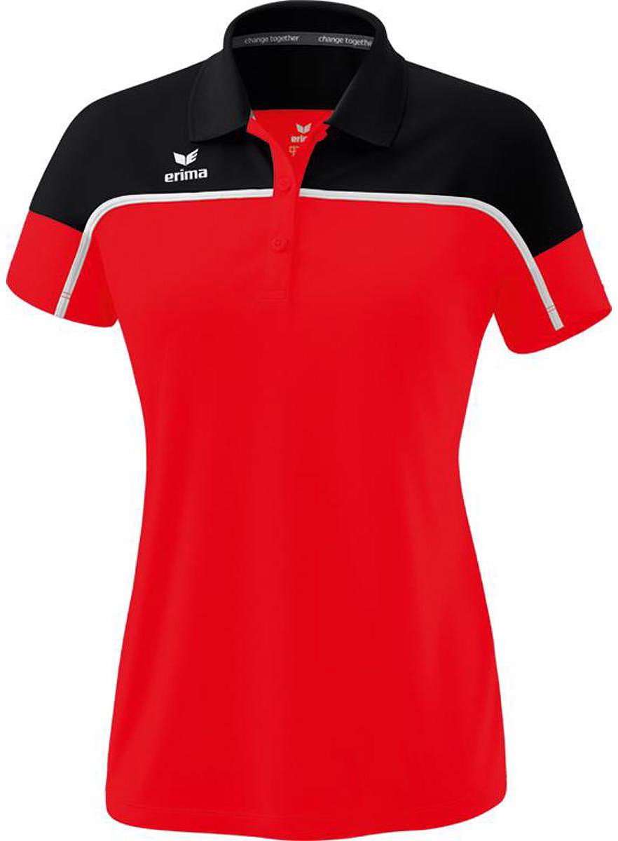 Erima Change Polo Dames - Rood / Zwart / Wit | Maat: 40