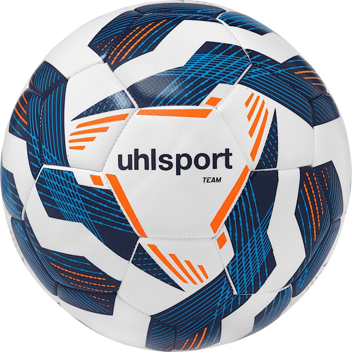 Uhlsport Team (Sz. 5) Trainingsbal - Wit / Marine / Fluo Oranje | Maat: 5