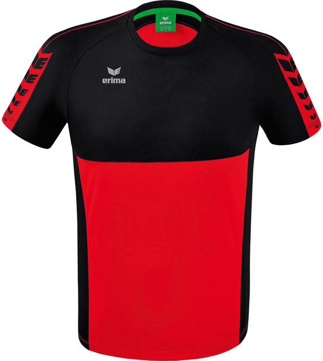 Erima Six Wings T-Shirt Kinderen - Rood / Zwart | Maat: 164