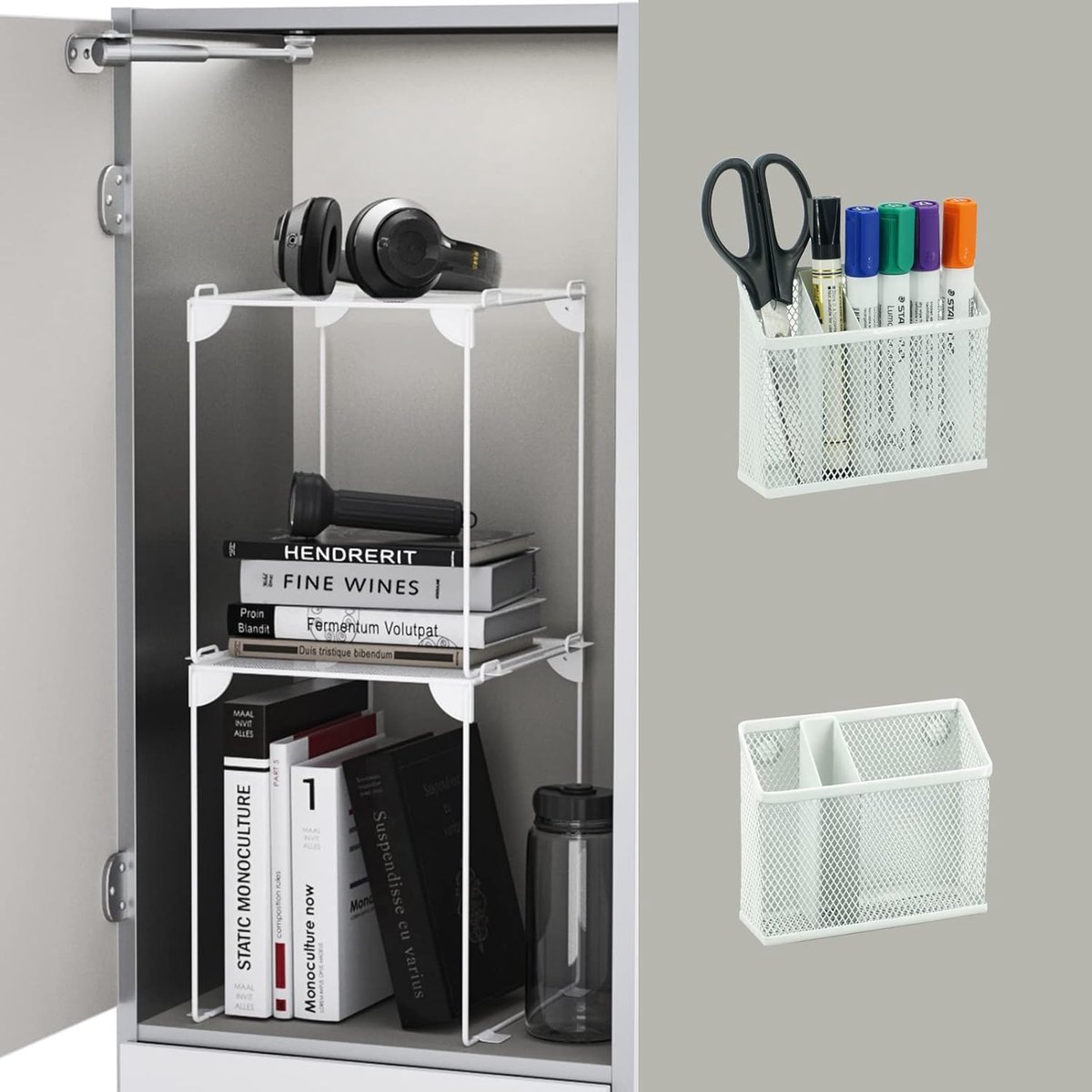 Kluis Organizer Set - Kast Accessoires - Thuis Kantoor - Magnetisch en Stevig - 4 Stuks - Wit