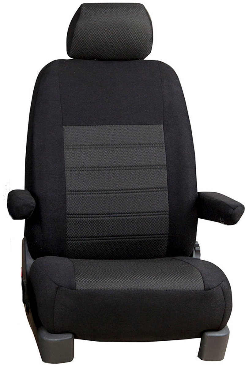 Pasvorm stoelhoezen Mercedes Sprinter / eSprinter 2018-heden (past op 2 comfortline stoelen) - Stof zwart