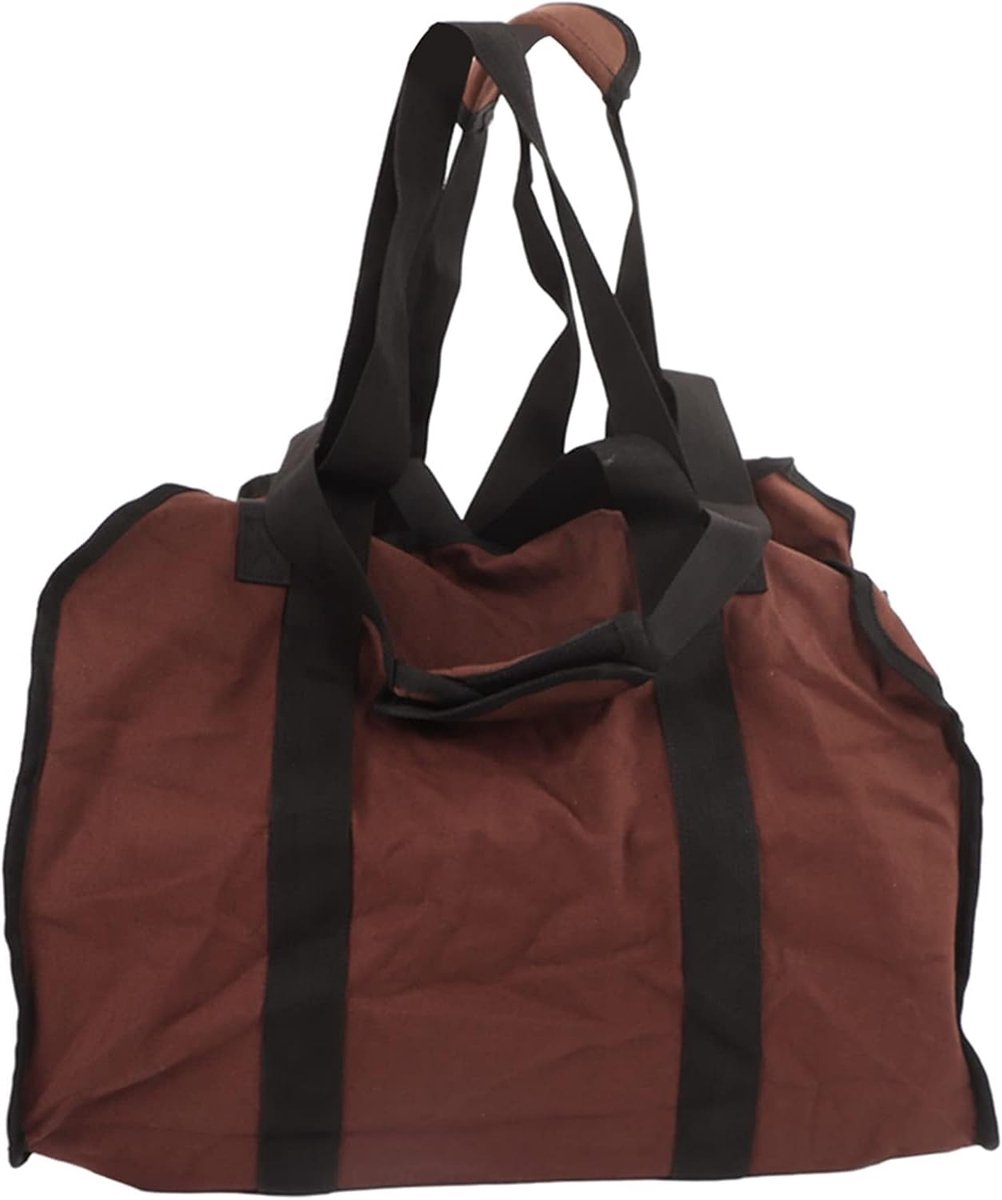Canvas Brandhout Tas - Outdoor Drager Houder - Haardhout Vervoeren - Grote Capaciteit - 455 Gram - Effen