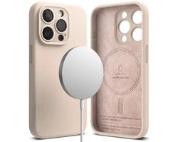 Ringke Silicone Hoesje Geschikt voor Apple iPhone 15 Pro | Compatible met MagSafe | Back Cover Hoesje | Siliconen | Roze