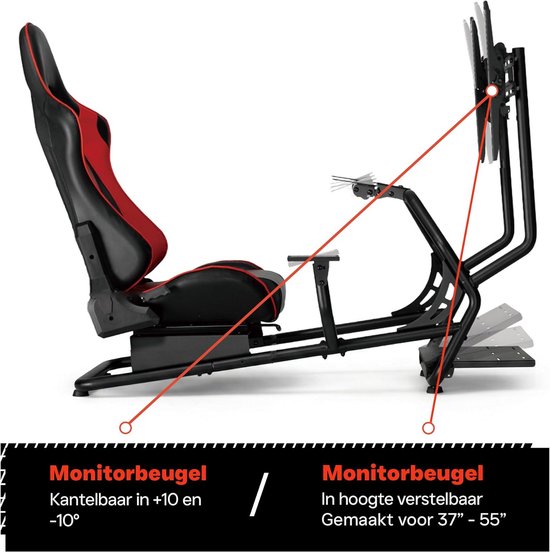 Racestoel - Racing Chair - Simulator Stoel - gamingstoel van Merkloos — afbeelding 3