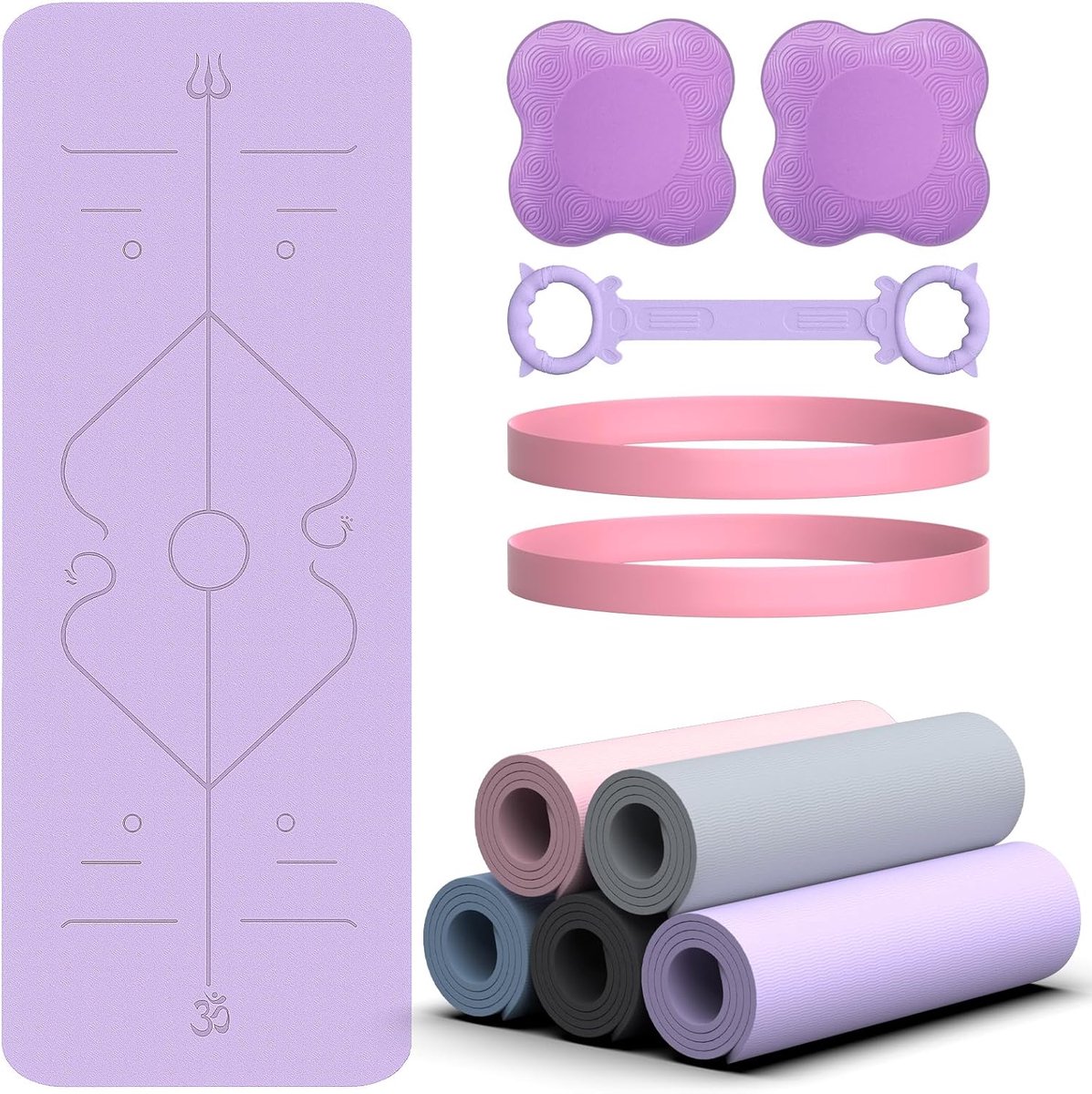 Yogamat - Sportmat Fitnessmat - Thuis Sporten - Extra Dik Antislip - 183x68cm - Paars