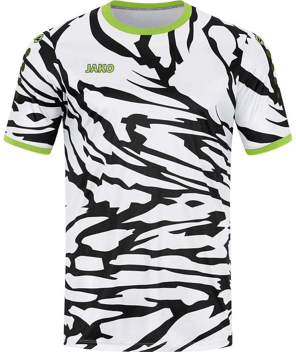 Jako Animal Shirt Korte Mouw Kinderen - Wit / Zwart / Fluo Groen | Maat: 140