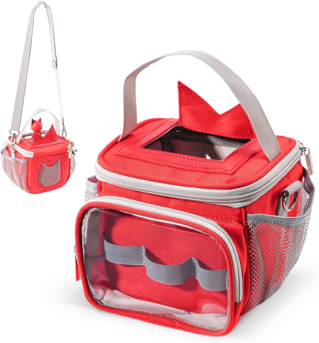 Opbergtas Speelgoed - Reis Organizer - Mee op Reis - Met Afneembare Band - 16x16x14 cm - Rood