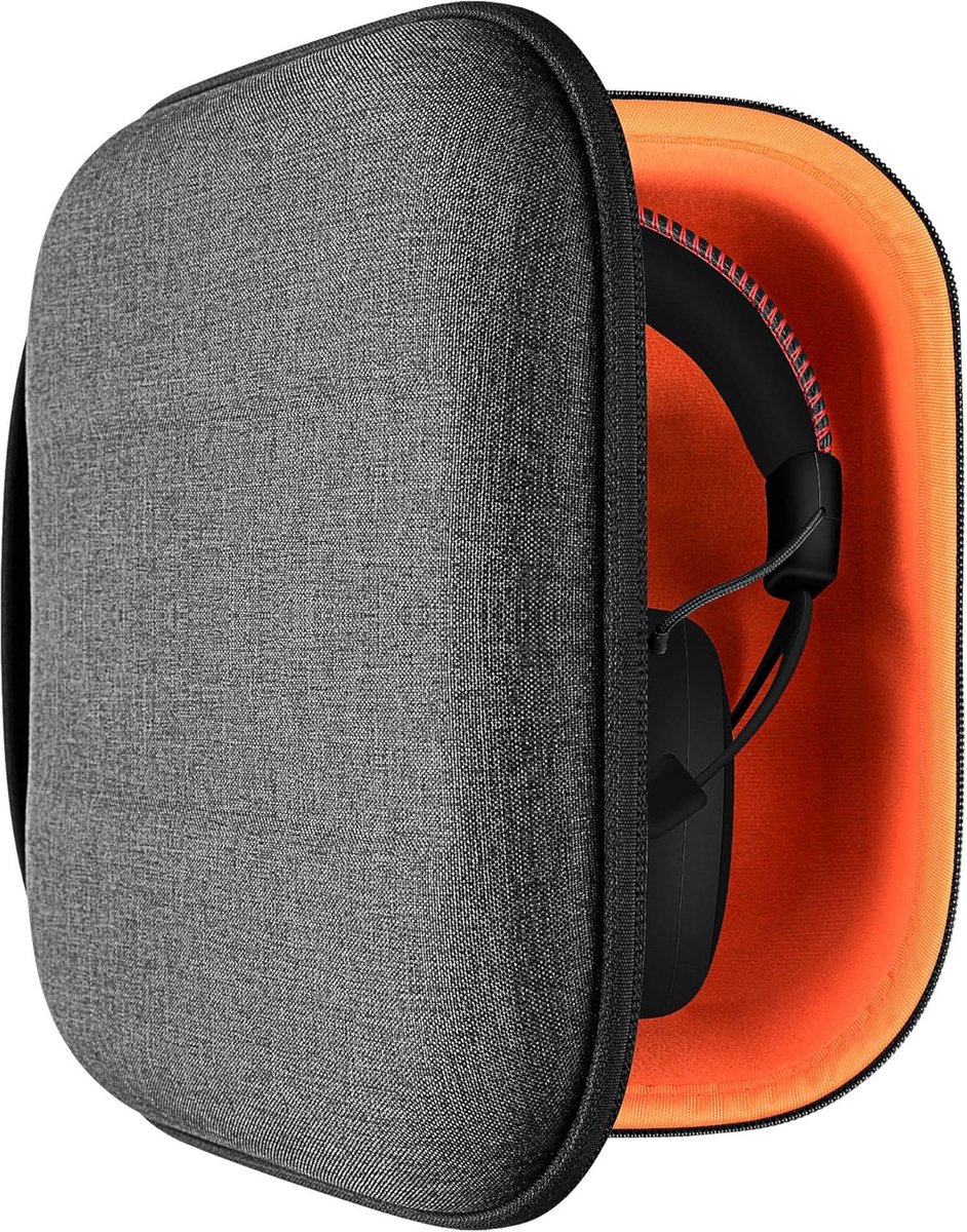 Hoofdtelefoon Hoes - Draagbare Case - Veilige Opslag - Harde EVA Bescherming - 21.5 x 19 x 9 cm - Donkergrijs