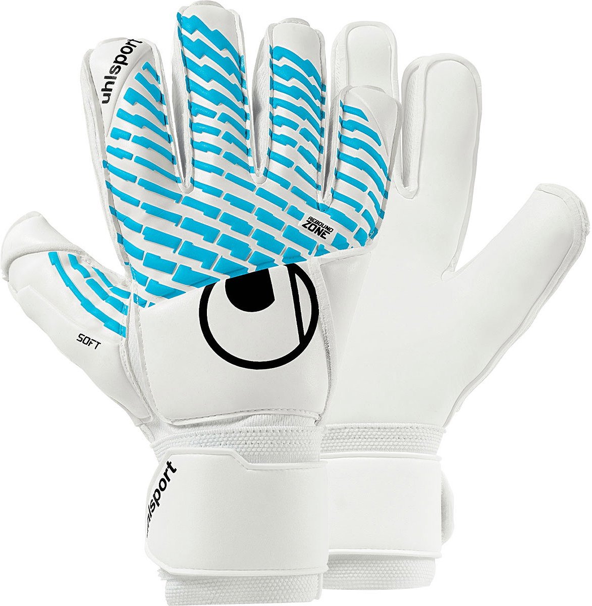 Uhlsport Fm Cybertec Soft Flex Frame Keepershandschoenen - Wit / Lichtblauw / Zwart | Maat: 6.5