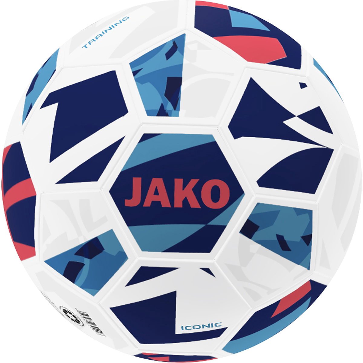 Jako Iconic Trainingsbal - Wit / Navy / Koraal | Maat: 4