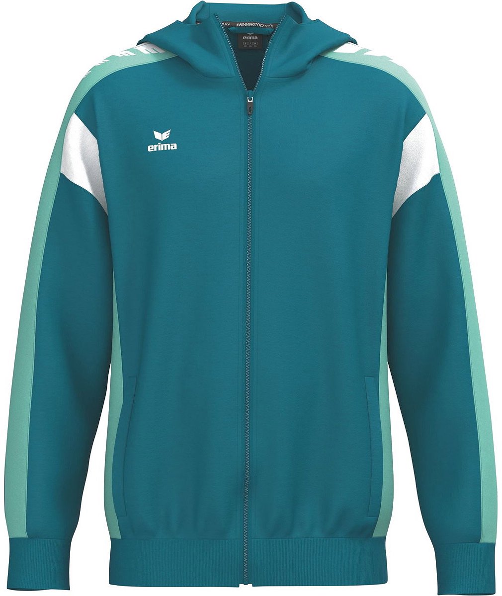 Erima Celebrate 125 Trainingsjack Met Capuchon Heren - Tahitian Blue / Mintgroen | Maat: M