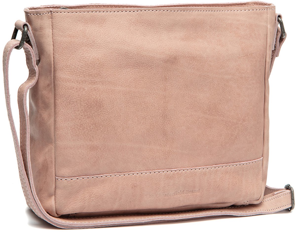 The Chesterfield Brand Weimar Washed Waxed Pull Up Schoudertas - Vintage Roze