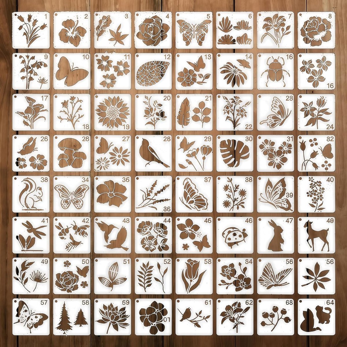 Tuinsjablonen Set - Decoratie Sjablonen - Creatieve Decoratie - Herbruikbaar PET Materiaal - 7.62 x 7.62 cm - Groen