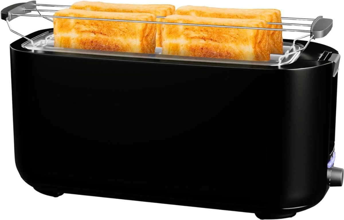 RONN® Tosti Apparaat Broodrooster - Tosti Apparaat - Tosti Broodrooster - Zwart- 38cm x 15cm x 18cm