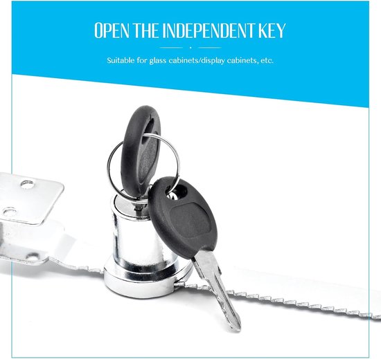 Perfect Key Lock Sliding Door Showcase Lock - No Drilling Glass Cabinet Lock with Key ...
