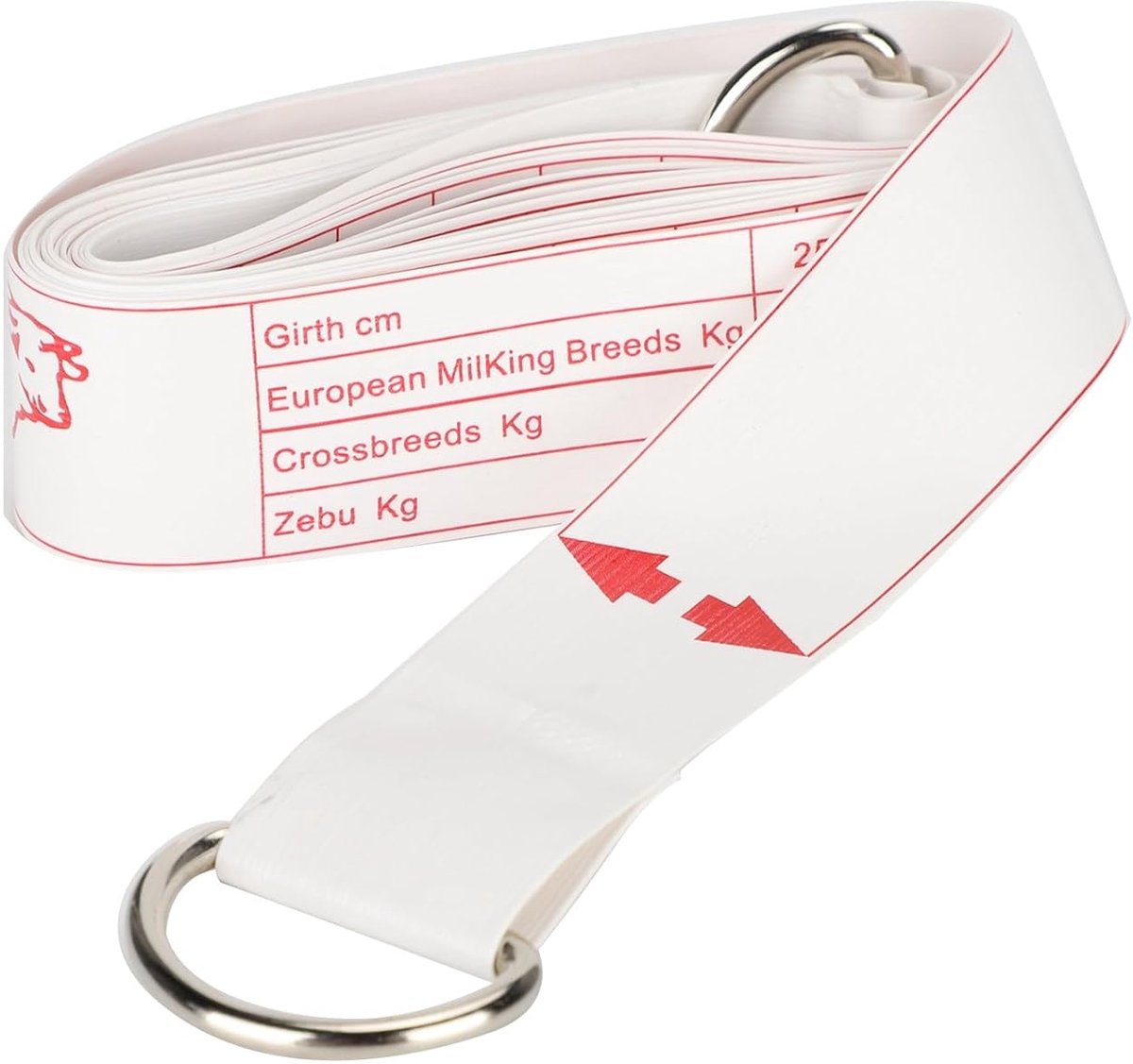Meetlint Vee - Lichaamsliniaal Boeren - Gewicht Schatten - Tweezijdige Maattabel - 250 cm Lengte - Wit