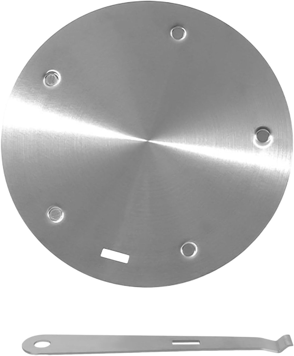 Inductie Adapter Warmte Spreider Gelijkmatig Koken Afneembaar Handvat 20cm Diameter Zilver