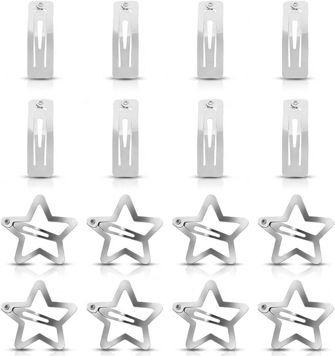 Haarspelden Set - Haaraccessoires - Haarstyling - Duurzaam Materiaal - 16 Stuks - Zilverkleurig