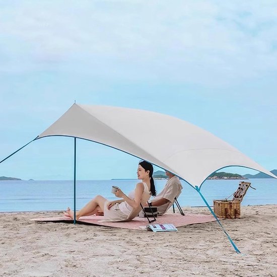 Strandtent Zonnescherm - Schaduwtent Buiten - Bescherming Tegen Zon - 210 Oxford Stof - 280x220x150cm — afbeelding 5