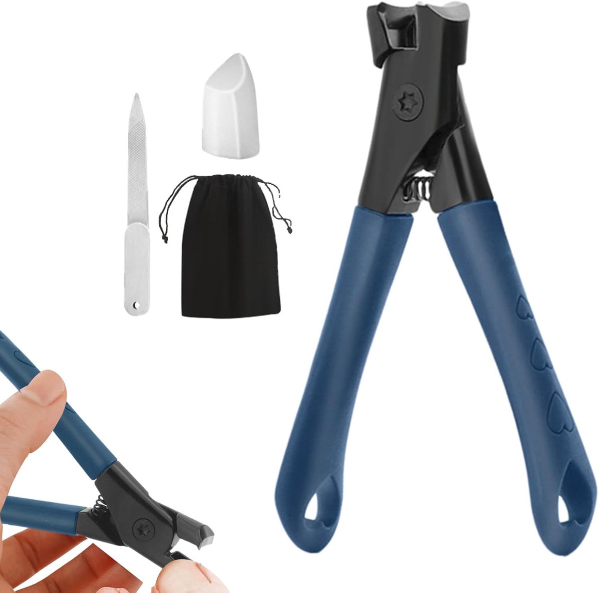Nagelknipper - Handige Knipper - Nagel Verzorging - Dubbel Gebogen Handvat - 5.5 cm - Blauw