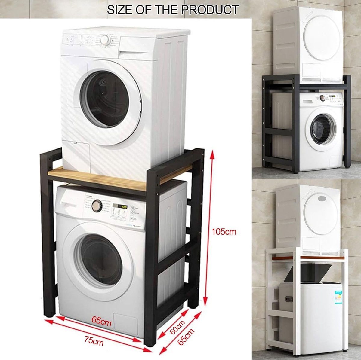 Draagbaar droogrek - Stapelkit wasmachine - Ruimtebesparing keuken - 400 kg capaciteit