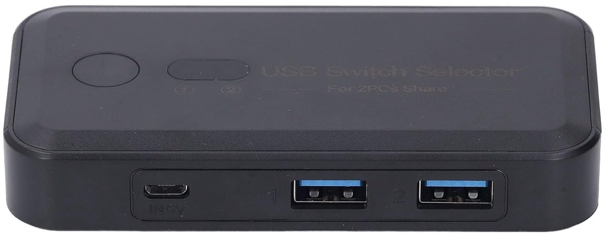 USB Switcher - KVM Selector - Twee Computers Delen - Snelle Gegevensoverdracht - 13 x 9 x 5 cm