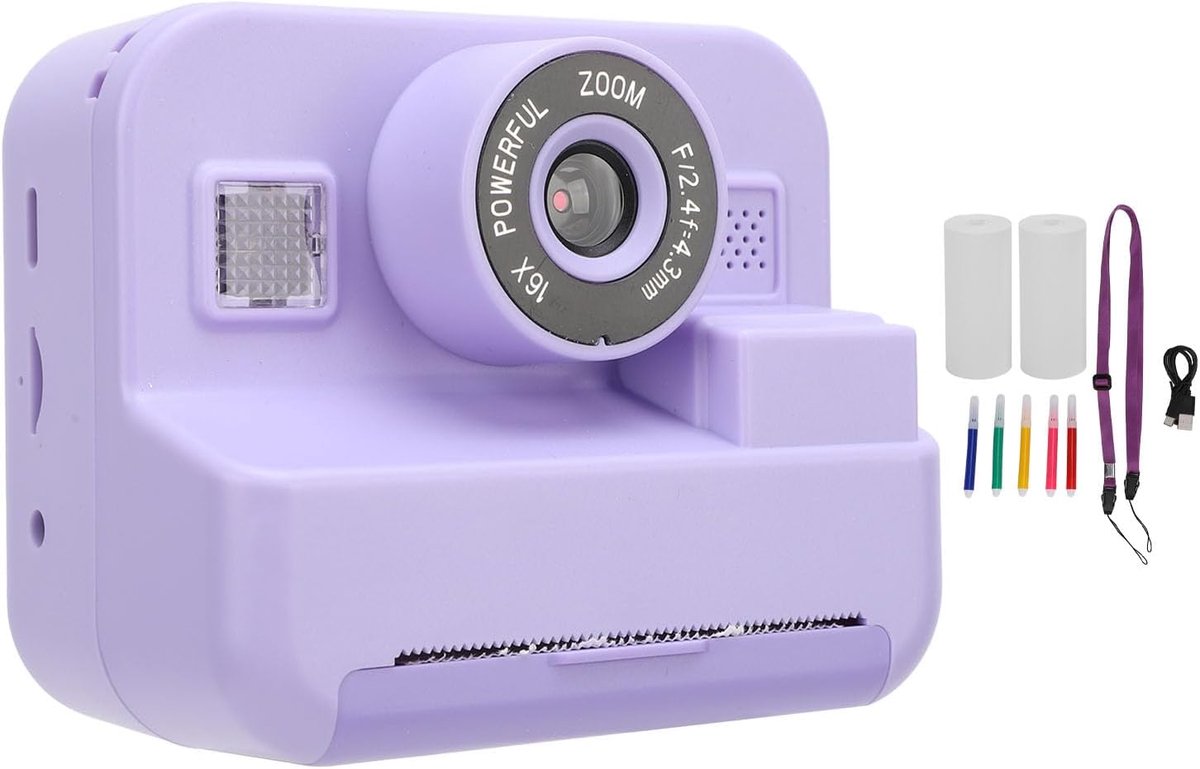 Direct Print Camera - Digitale Kinder Camera - Direct Foto's Printen - Ingebouwde Thermische Printer - 2.4 Inch IPS Scherm