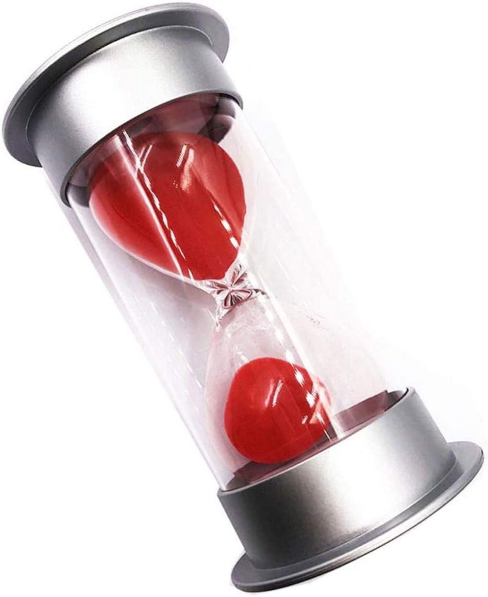 Zandloper Timer - Keuken Zandloper - Koken & Spelletjes - Duurzame Constructie - 12x6.5cm - Rood