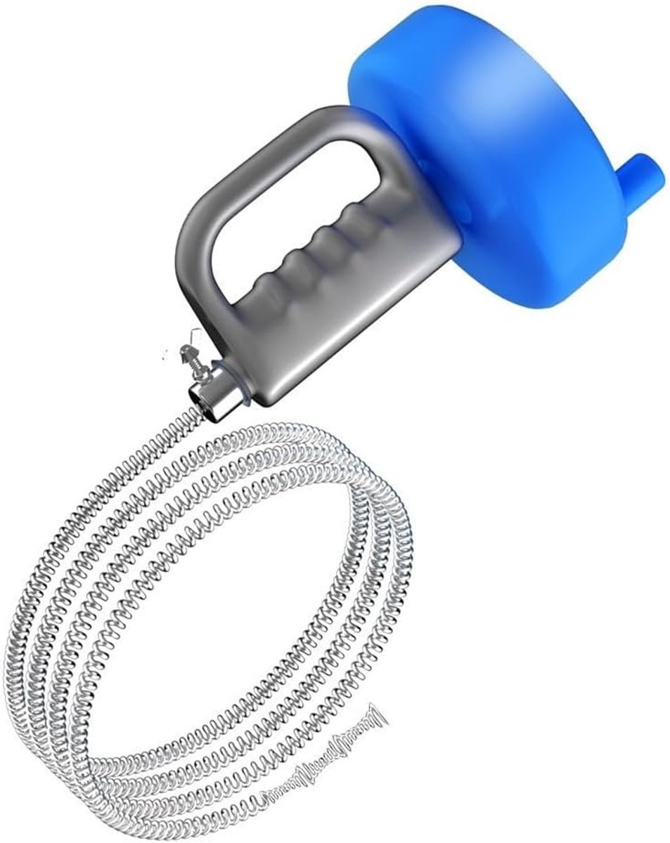 Gegalvaniseerde buisreiniger - Ontstoppingsveer spiraal - Verstoppingen verwijderen - Antislip handgreep - Tot 10 meter - Zilver blauw